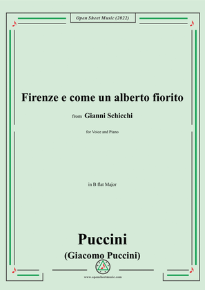Book cover for Puccini-Firenze e come un alberto fiorito,in B flat Major,from Gianni Schicchi,for Voice and Piano