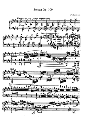 Book cover for Beethoven Sonata No. 30 Op. 109 in E Major