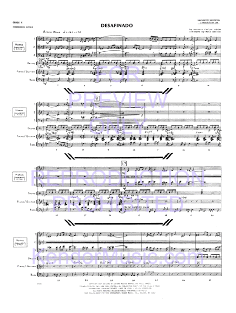 Desafinado (Full Score) Desafinado (Full Score) Jazz Ensemble scores gallery preview page 3