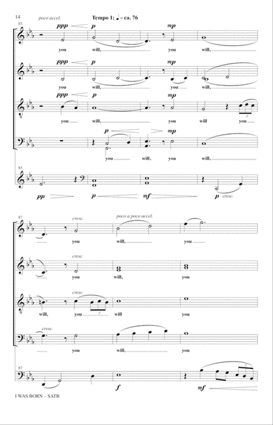 I Was Born 4-Part scores gallery preview page 12