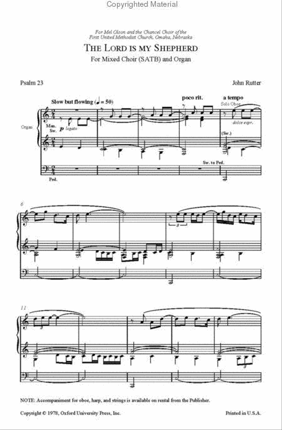 The Lord is my shepherd 4-Part scores gallery preview page 2