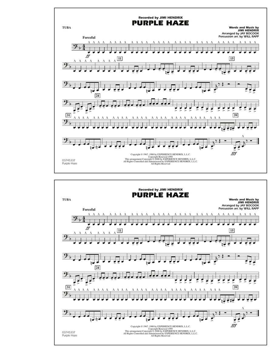 Purple Haze - Tuba Tuba scores gallery preview page 1