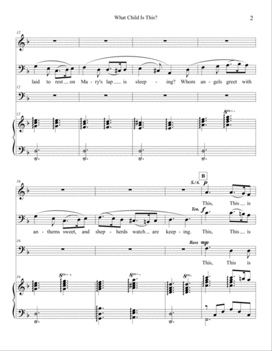 What Child Is This? - SATB 4-Part scores gallery preview page 3