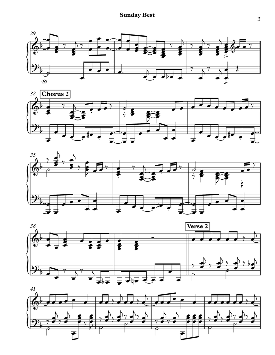 Sunday Best Piano Solo scores gallery preview page 3