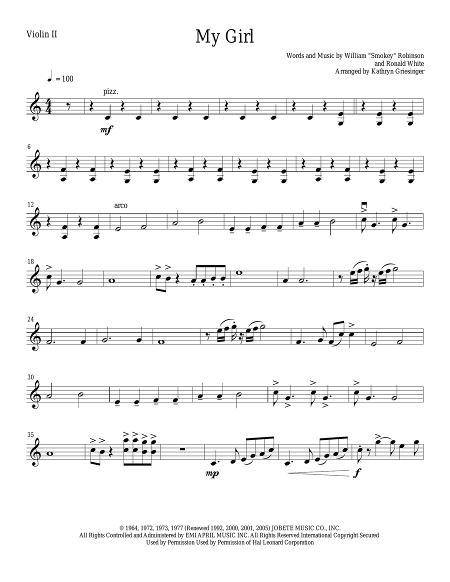 My Girl String Quartet scores gallery preview page 3