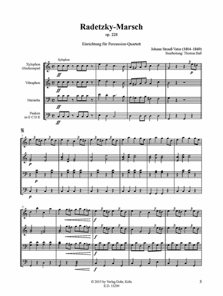 Radetzky-Marsch op. 228 (für Percussion-Quartett)