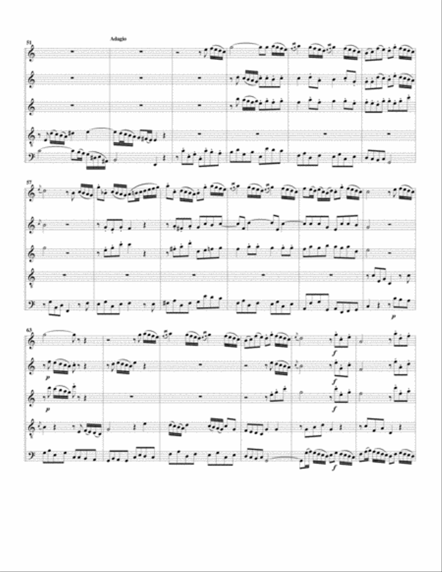 Aria: Gott ist gerecht from Cantata BWV 20 (arrangement for 5 recorders)