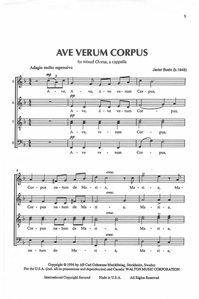 Ave Verum Corpus - SATB