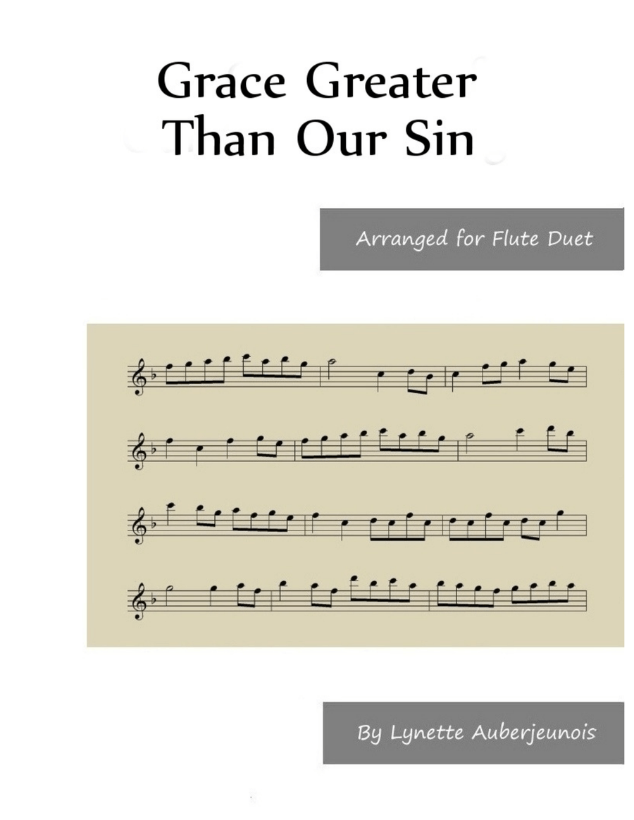 Grace Greater Than Our Sin - Flute Duet Flute Duet scores gallery preview page 1