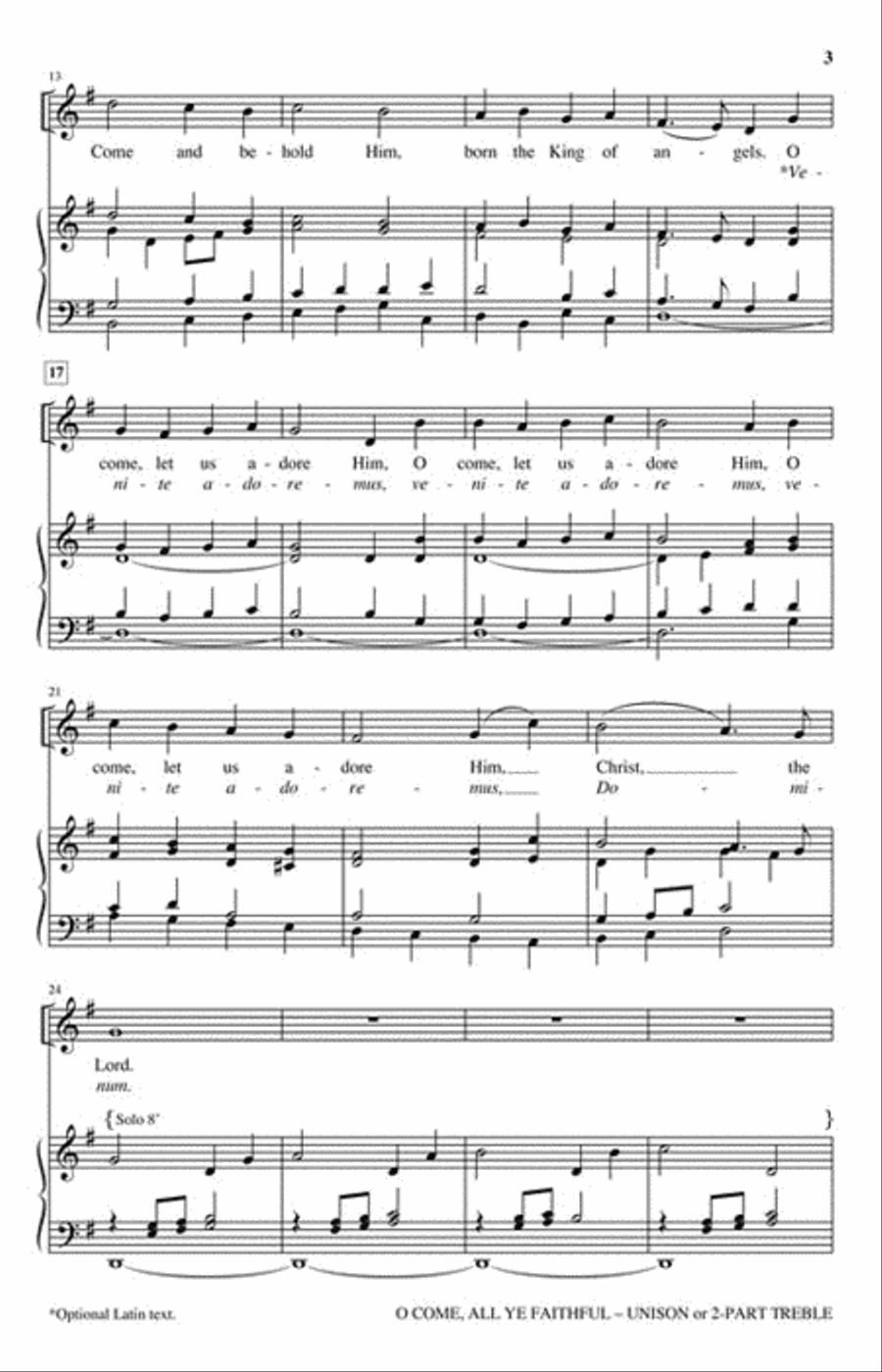 O Come, All Ye Faithful O Come, All Ye Faithful Unison Choir scores gallery preview page 3