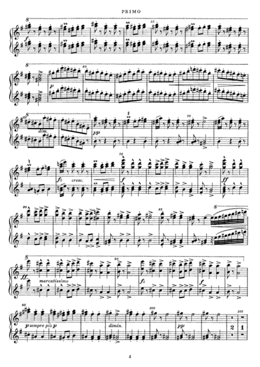 Dvorak Slavonic Dance, Op.46, No.6, for piano duet, PD886