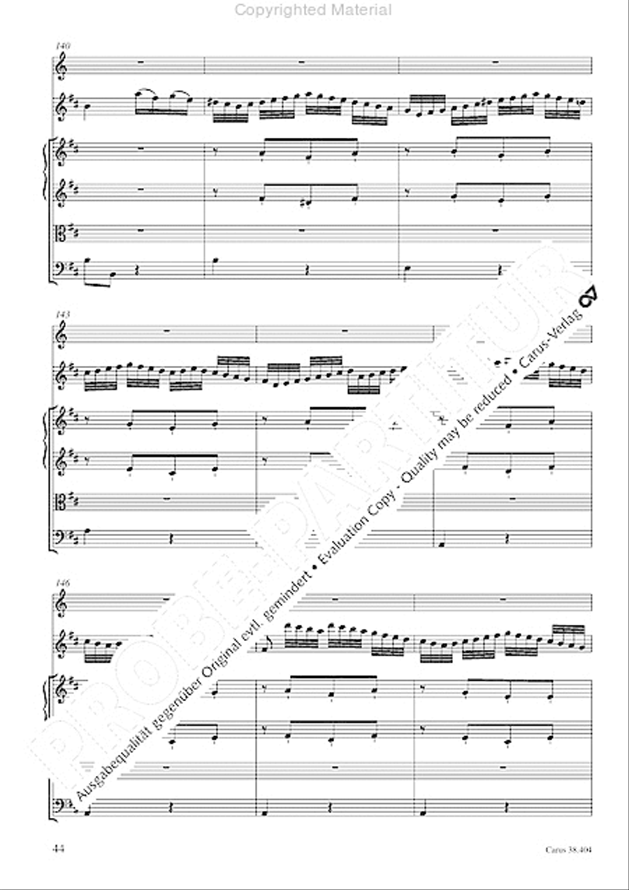 Concerto for Flute in D major (Concerto per il Flauto traverso in D / Flotenkonzert in D) Flute Solo scores gallery preview page 46