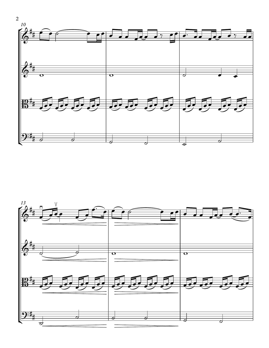 I Don't Want To Miss A Thing String Quartet scores gallery preview page 2
