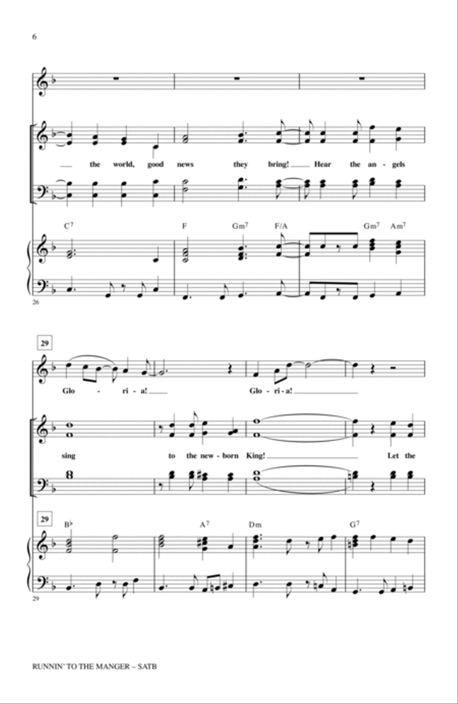 Runnin' To The Manger (Hear The Angels Sing) 4-Part scores gallery preview page 4