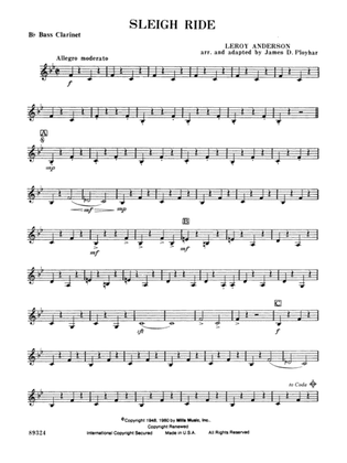Sleigh Ride: B-flat Bass Clarinet
