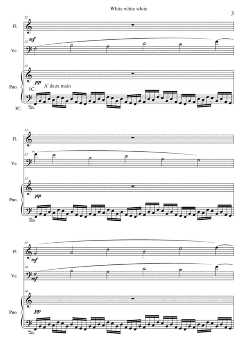 White White White for flute cello and piano from Suite Black White and Grey