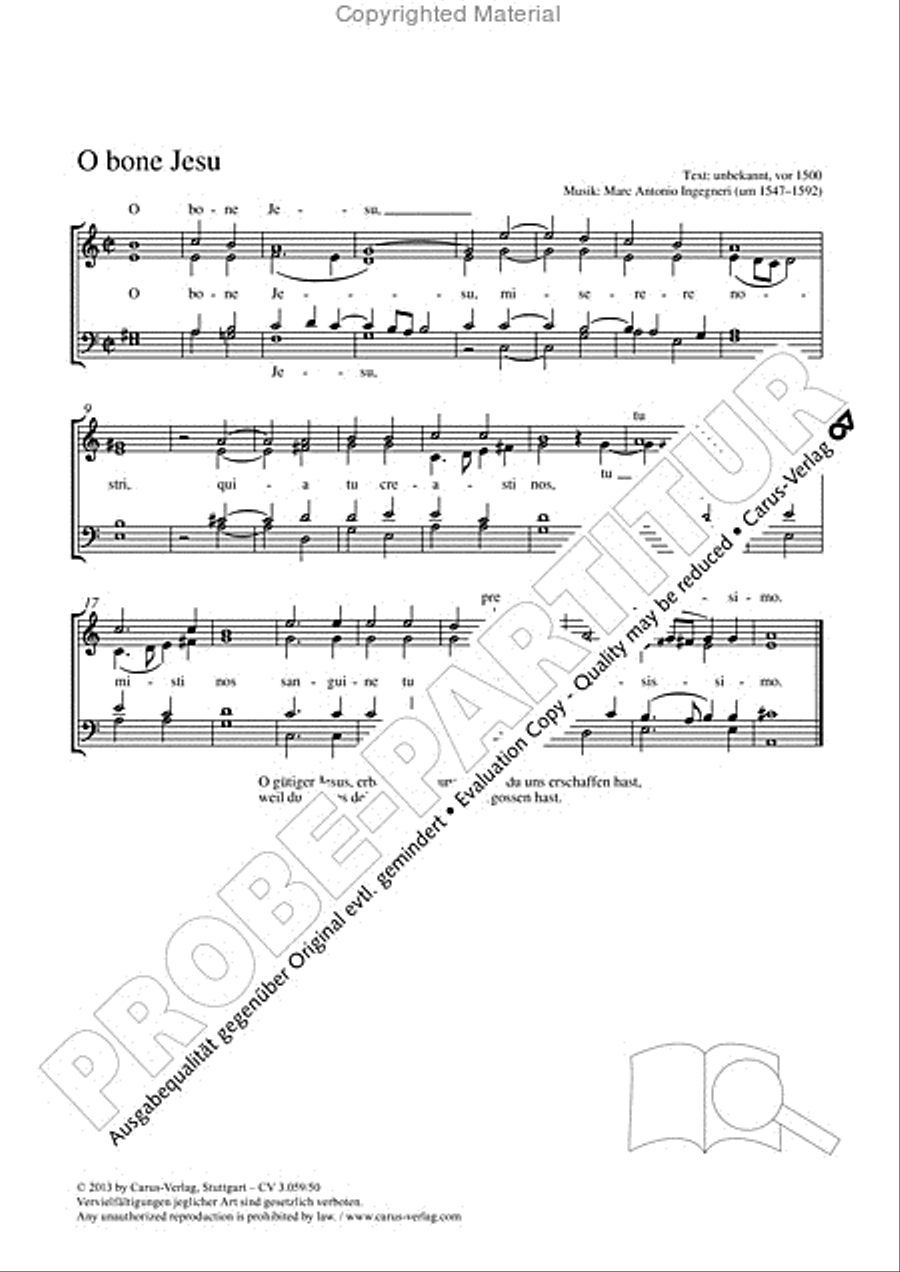 O bone Jesu O bone Jesu 4-Part scores gallery preview page 2