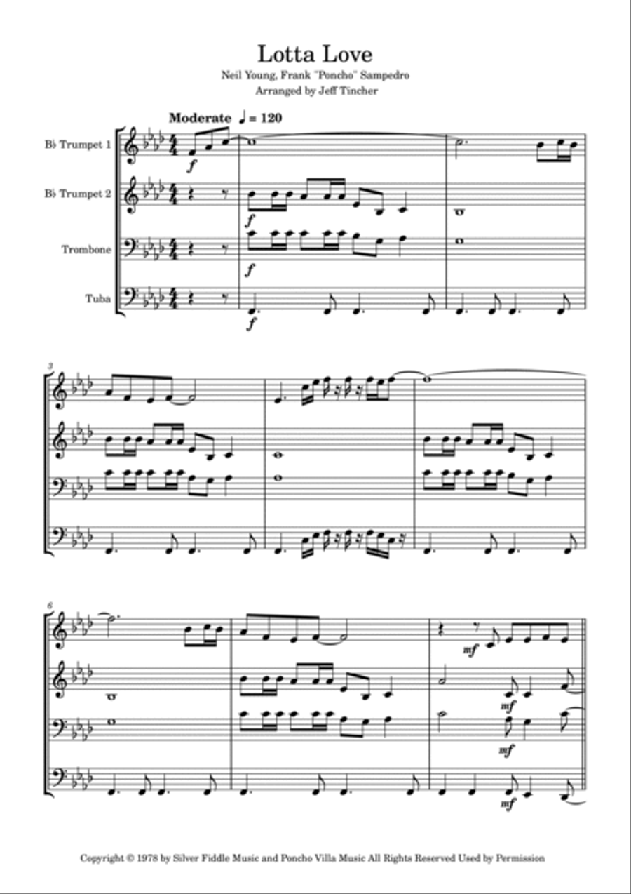 Lotta Love Lotta Love Brass Ensemble scores gallery preview page 2