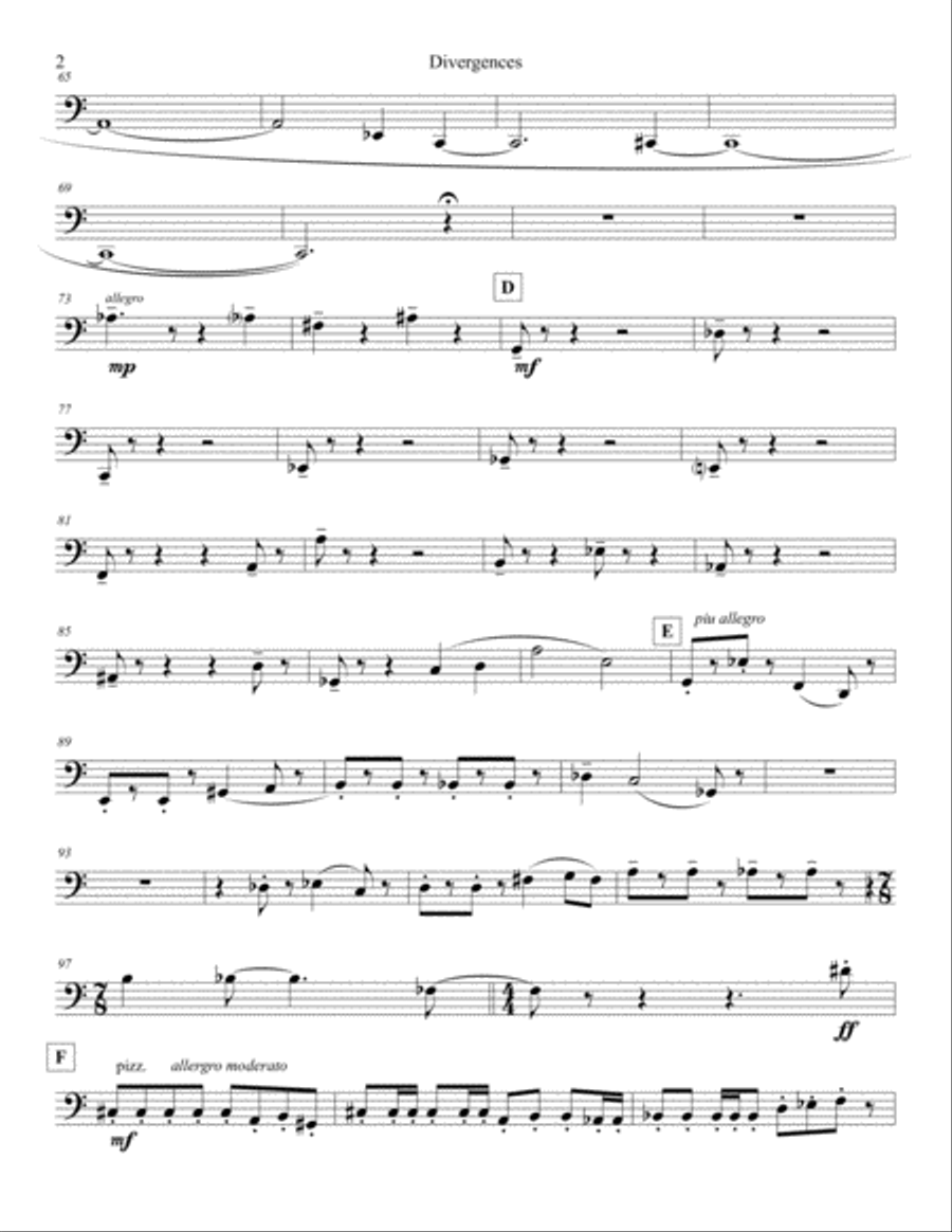 Divergences Cello Divergences Cello Chamber Orchestra scores gallery preview page 2