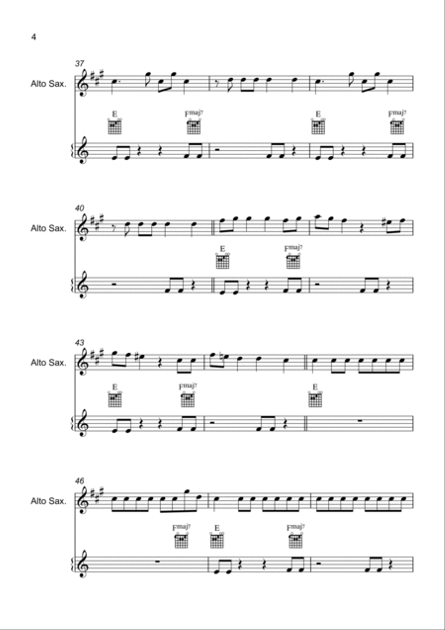 Unholy Alto Saxophone scores gallery preview page 4