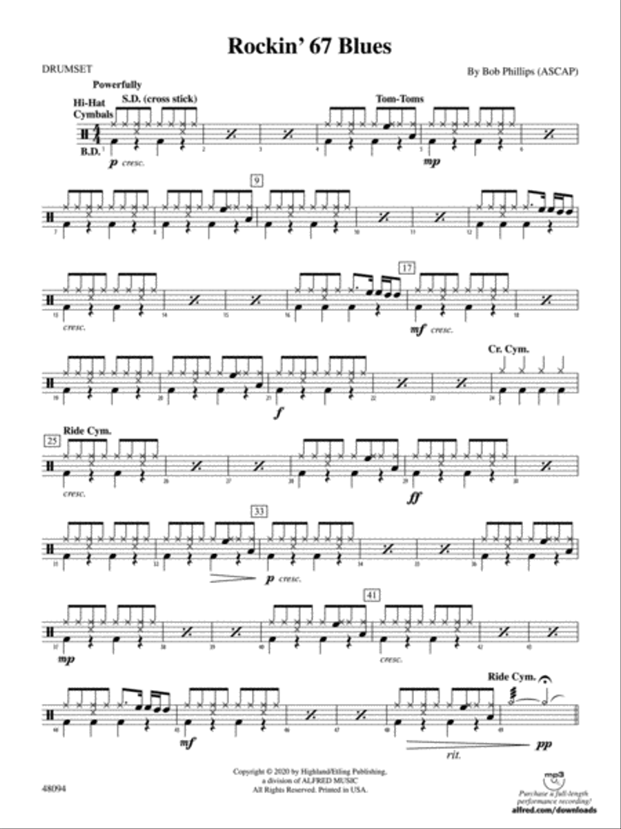 Rockin' 67 Blues: Drums String Orchestra scores gallery preview page 1