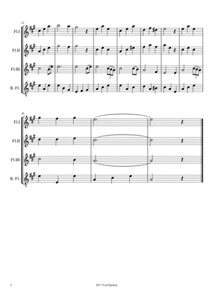 Amazing Grace for Flute Quartet or Flute Choir image number null