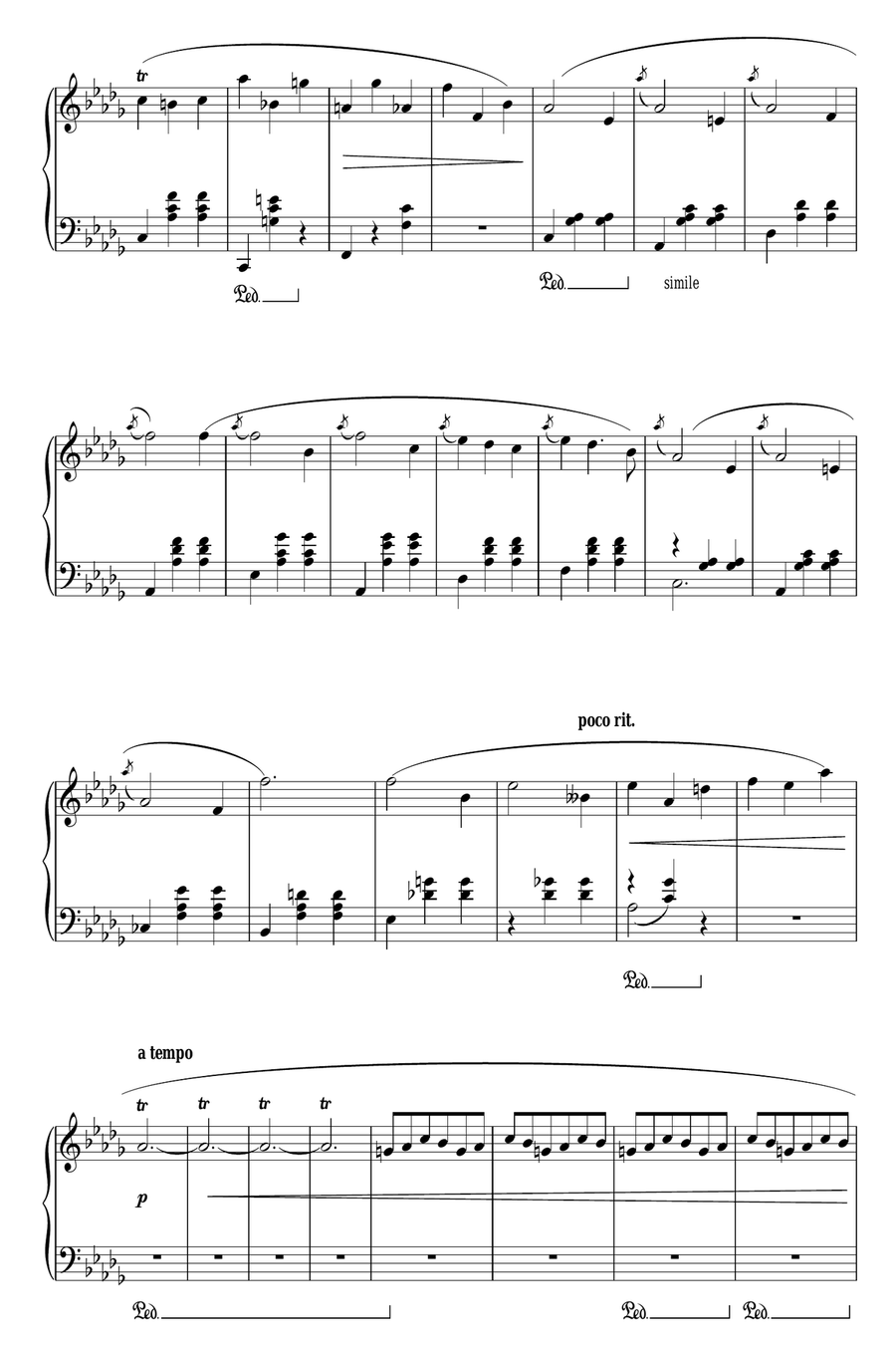 Minute Waltz in D flat major Op. 64 No. 1 Piano Solo scores gallery preview page 3