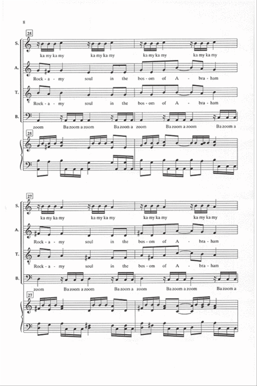 Rock-A-My Soul in the Bosom of Abraham 4-Part scores gallery preview page 7