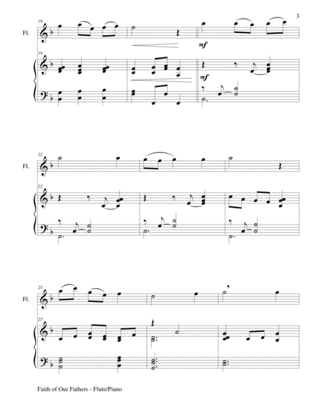 FAITH OF OUR FATHERS (Duet – Flute and Piano/Score and Parts) image number null