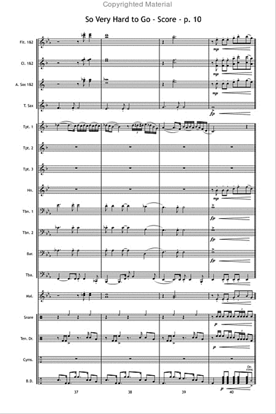 So Very Hard to Go So Very Hard to Go Marching Band scores gallery preview page 11