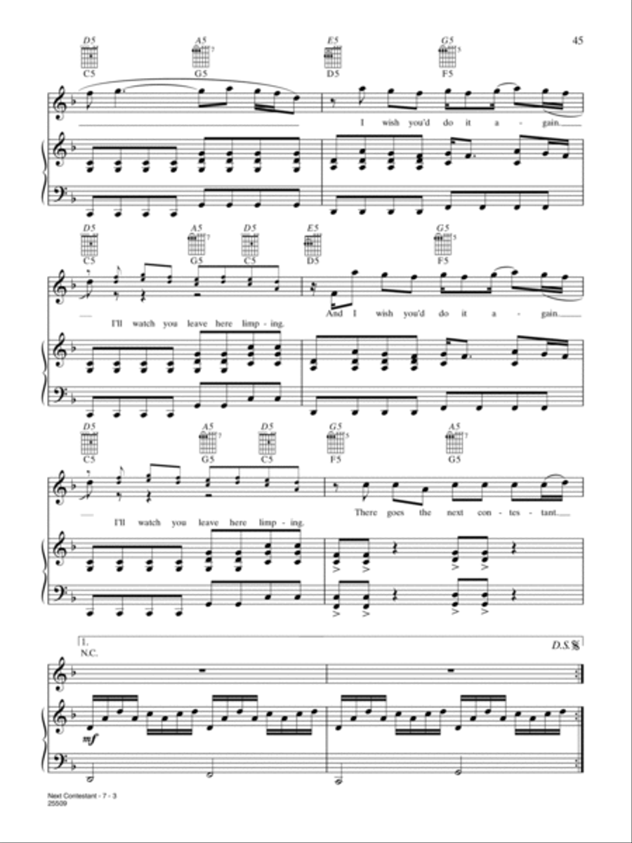 Next Contestant Piano, Vocal, Guitar scores gallery preview page 3