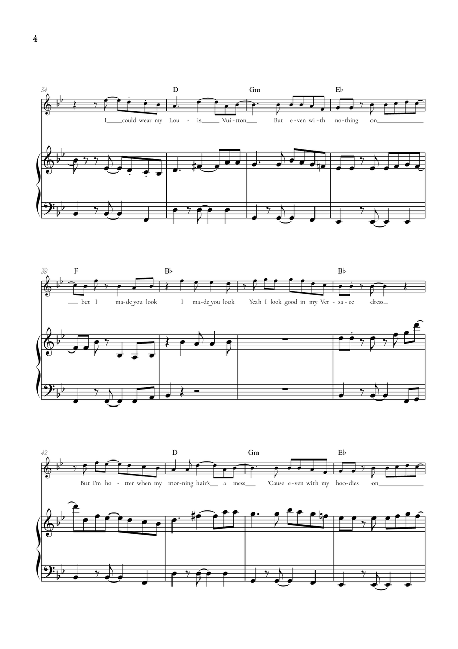 Made You Look Piano scores gallery preview page 5