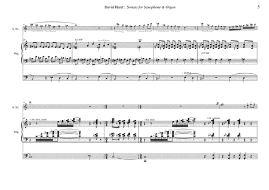 David Hurd: Sonata for Alto Saxophone and Organ Woodwind Duet scores gallery preview page 5