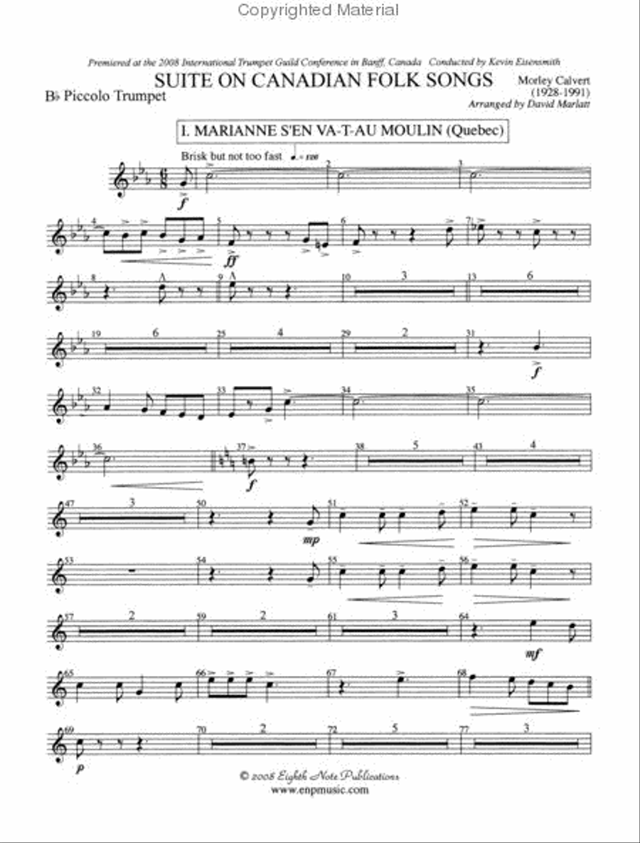 Suite on Canadian Folk Songs Small Ensemble scores gallery preview page 4