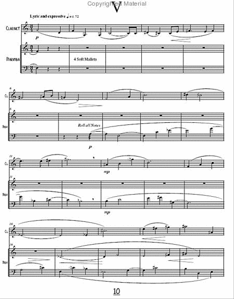 Prisms for Clarinet & Marimba B-Flat Clarinet scores gallery preview page 6