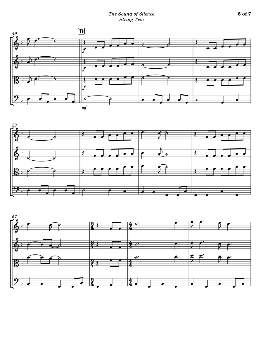The Sound Of Silence String Trio scores gallery preview page 5