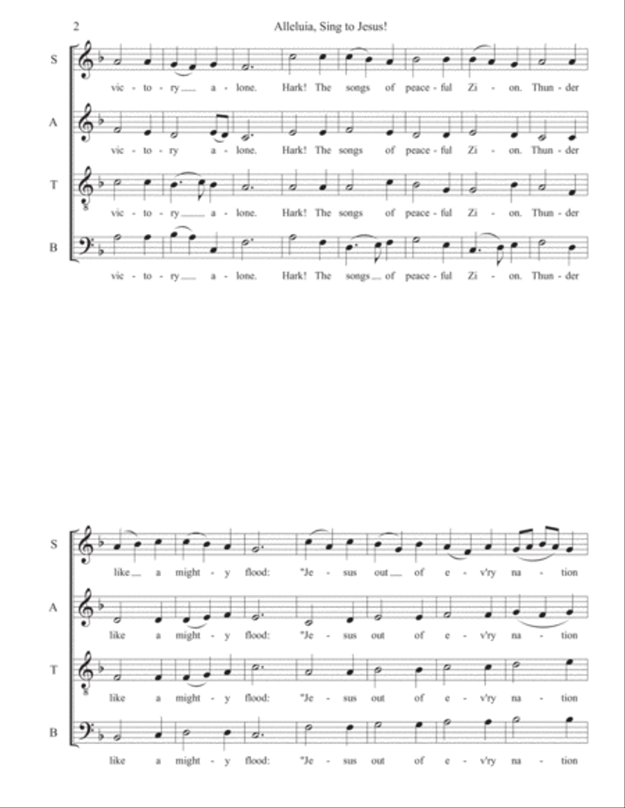 Alleluia, Sing to Jesus! 4-Part scores gallery preview page 2