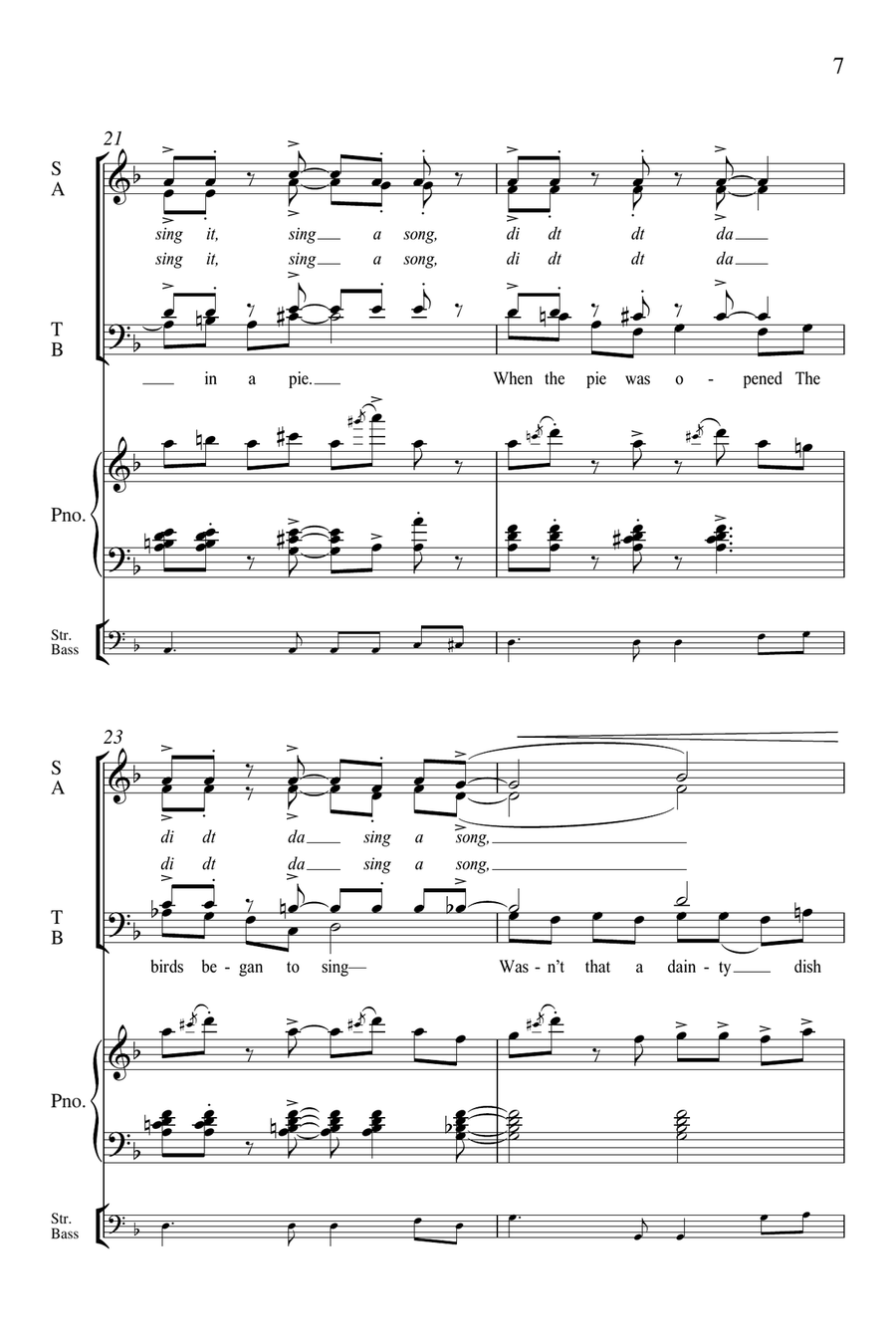 Sing a Song of Sixpence Sing a Song of Sixpence Divisi scores gallery preview page 6