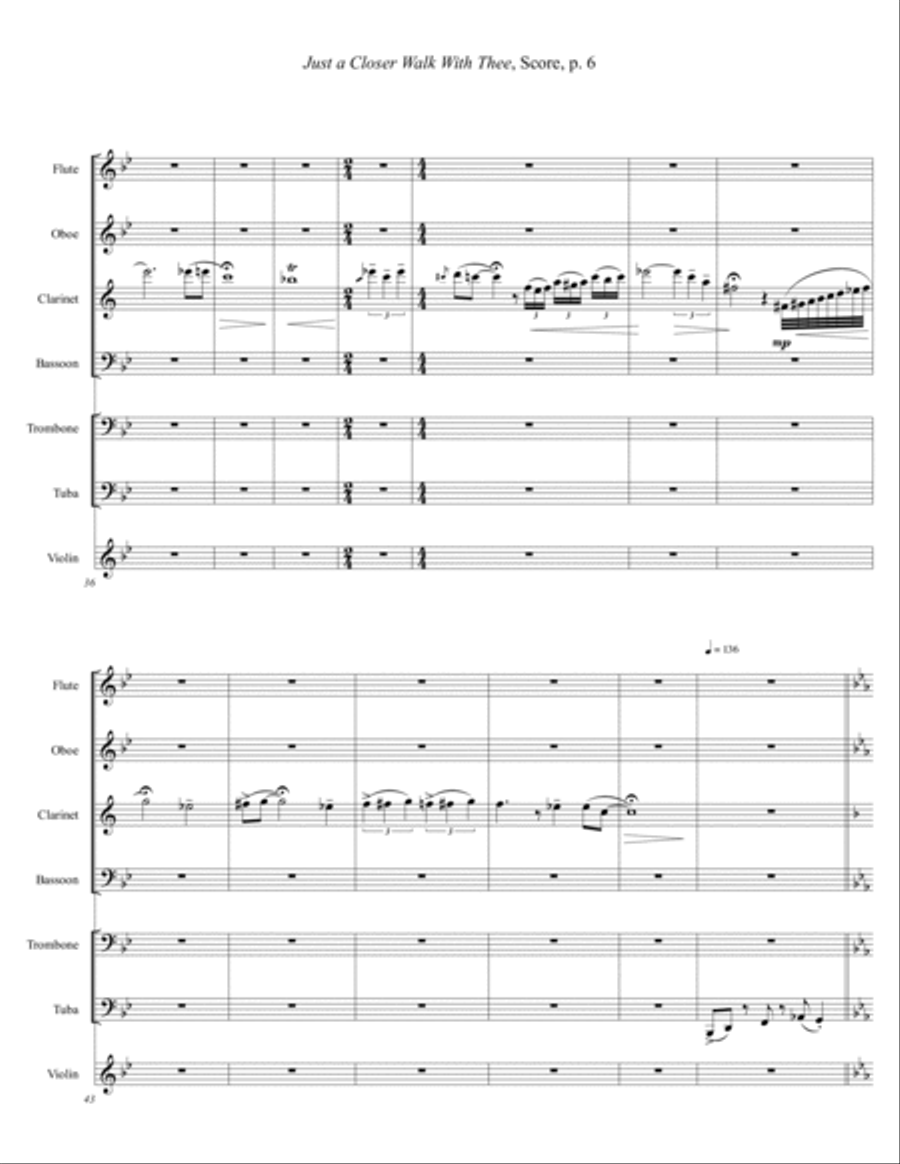 Just a Closer Walk with Thee - Theme and Variations Large Ensemble scores gallery preview page 6
