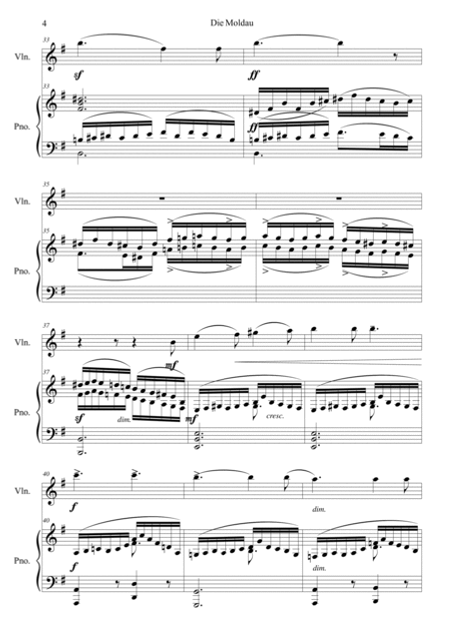 Die Moldau Die Moldau Violin Solo scores gallery preview page 4