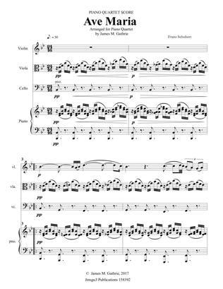 Schubert: Ave Maria for Piano Quartet