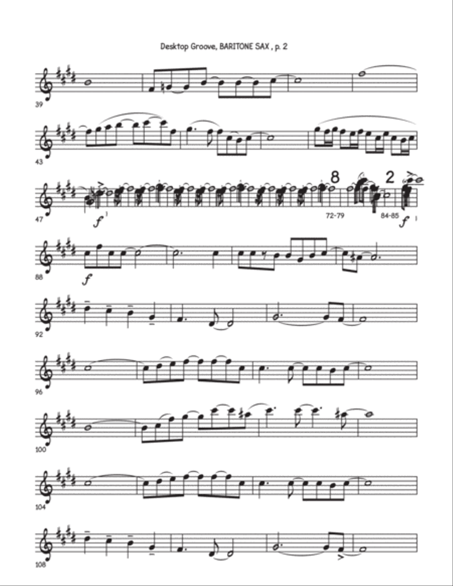 Desktop Grove for big band baritone sax Small Ensemble scores gallery preview page 2