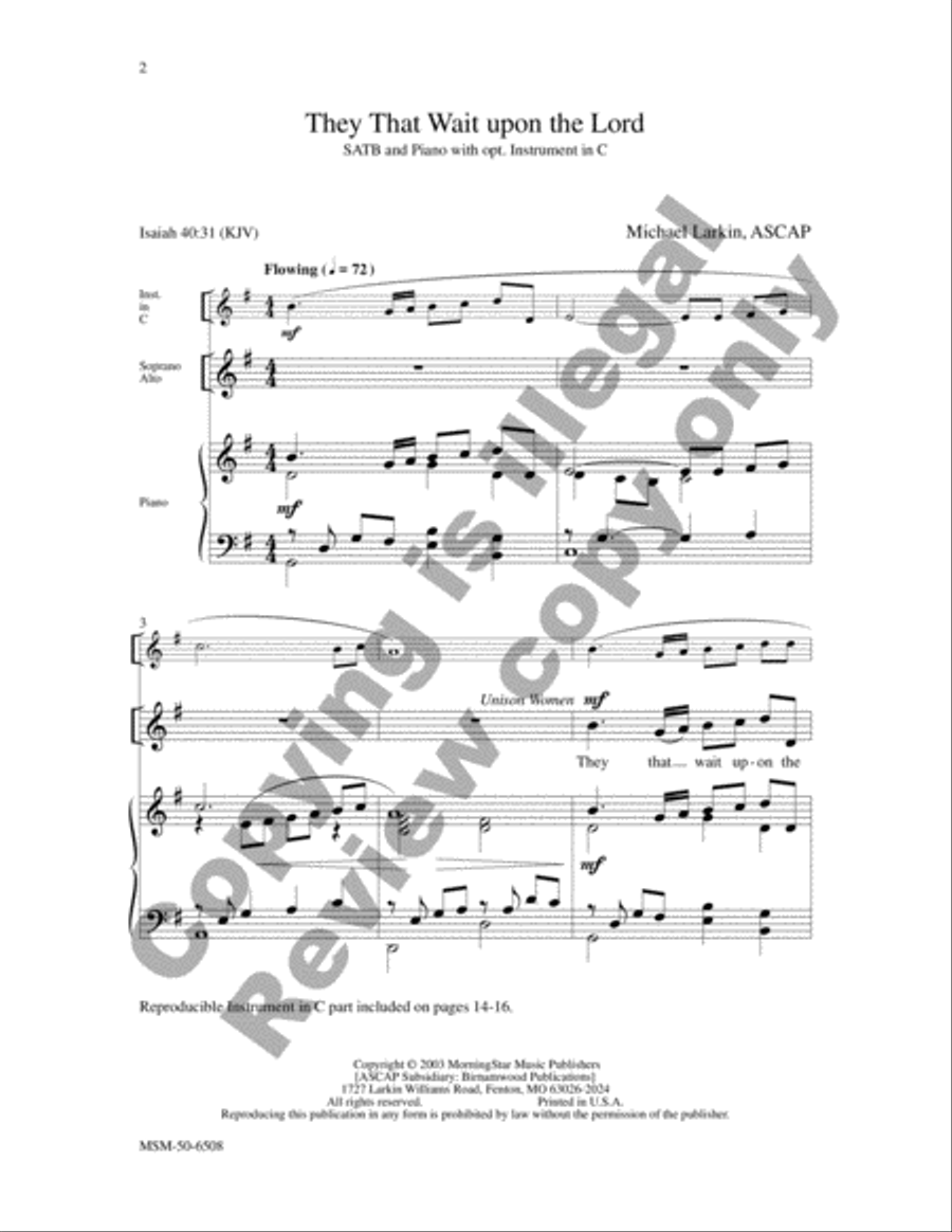 They That Wait upon the Lord 4-Part scores gallery preview page 2