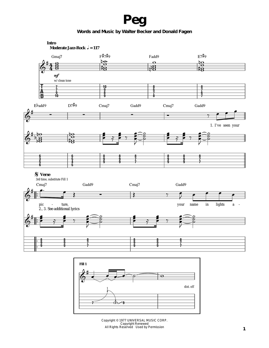 Peg Acoustic Guitar scores gallery preview page 1