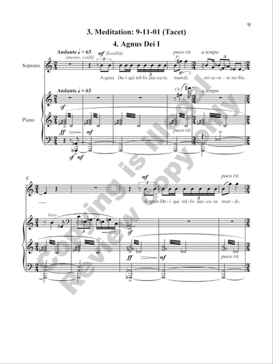 In Time of War: Prayers and Meditations Piano, Vocal scores gallery preview page 5