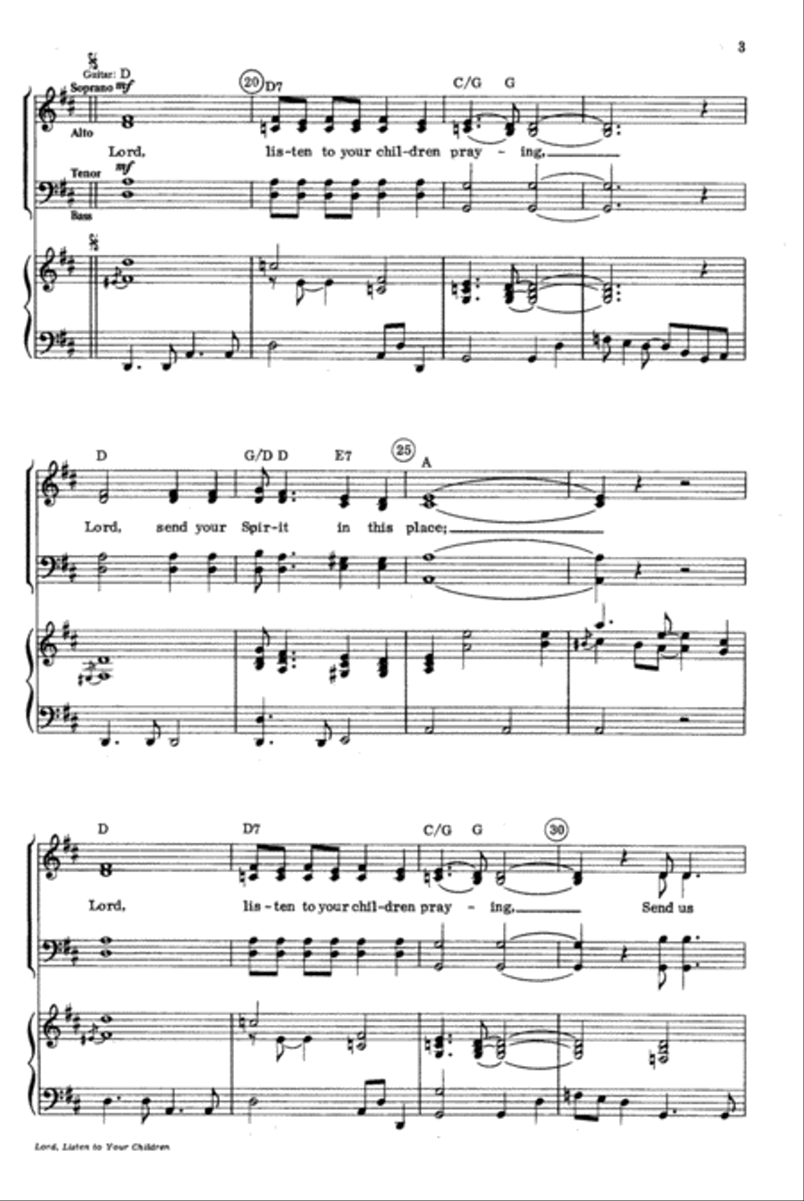 Lord, Listen to Your Children Lord, Listen to Your Children 4-Part scores gallery preview page 4