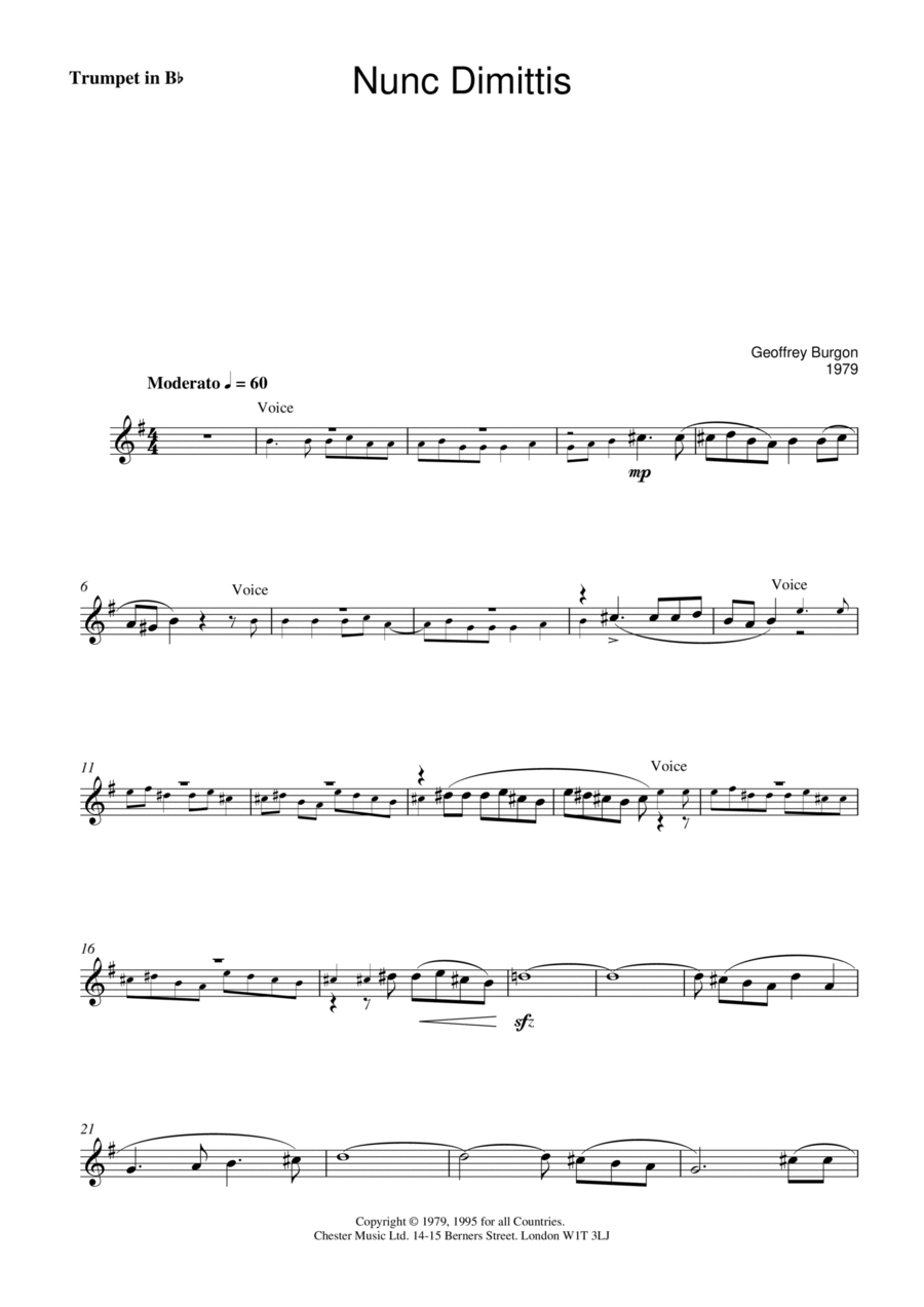 Nunc Dimittis (theme from Tinker, Tailor, Soldier, Spy) Piano scores gallery preview page 1