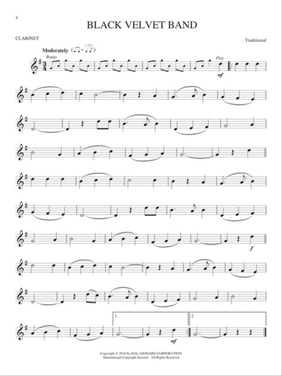 Irish Favorites Clarinet Solo scores gallery preview page 5