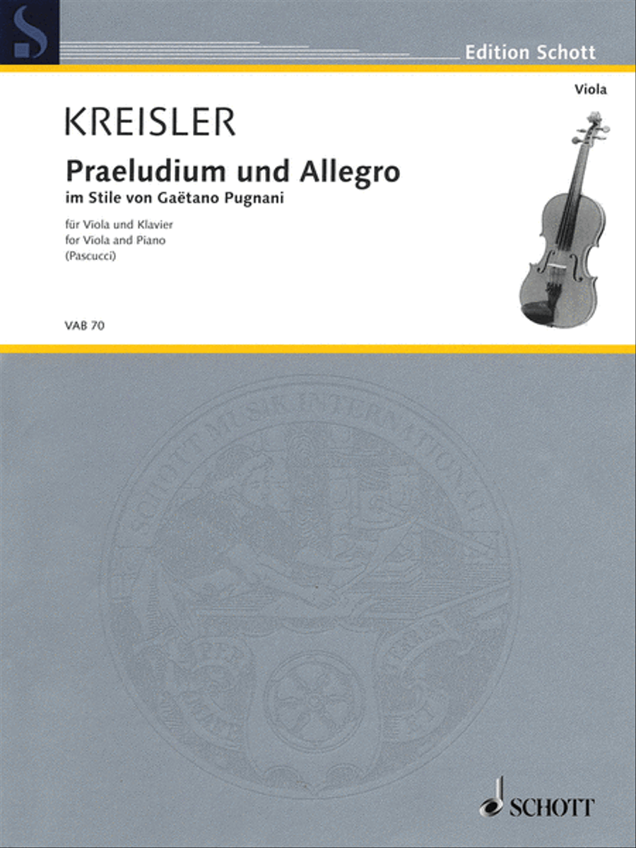 Praeludium und Allegro Praeludium und Allegro Piano Accompaniment scores gallery preview page 1