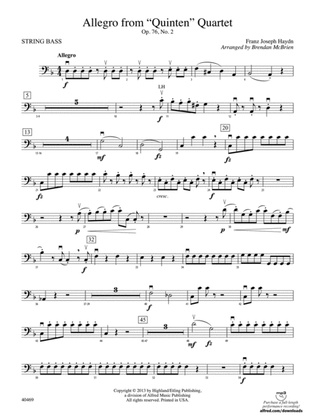 Book cover for Allegro from "Quinten" Quartet: String Bass